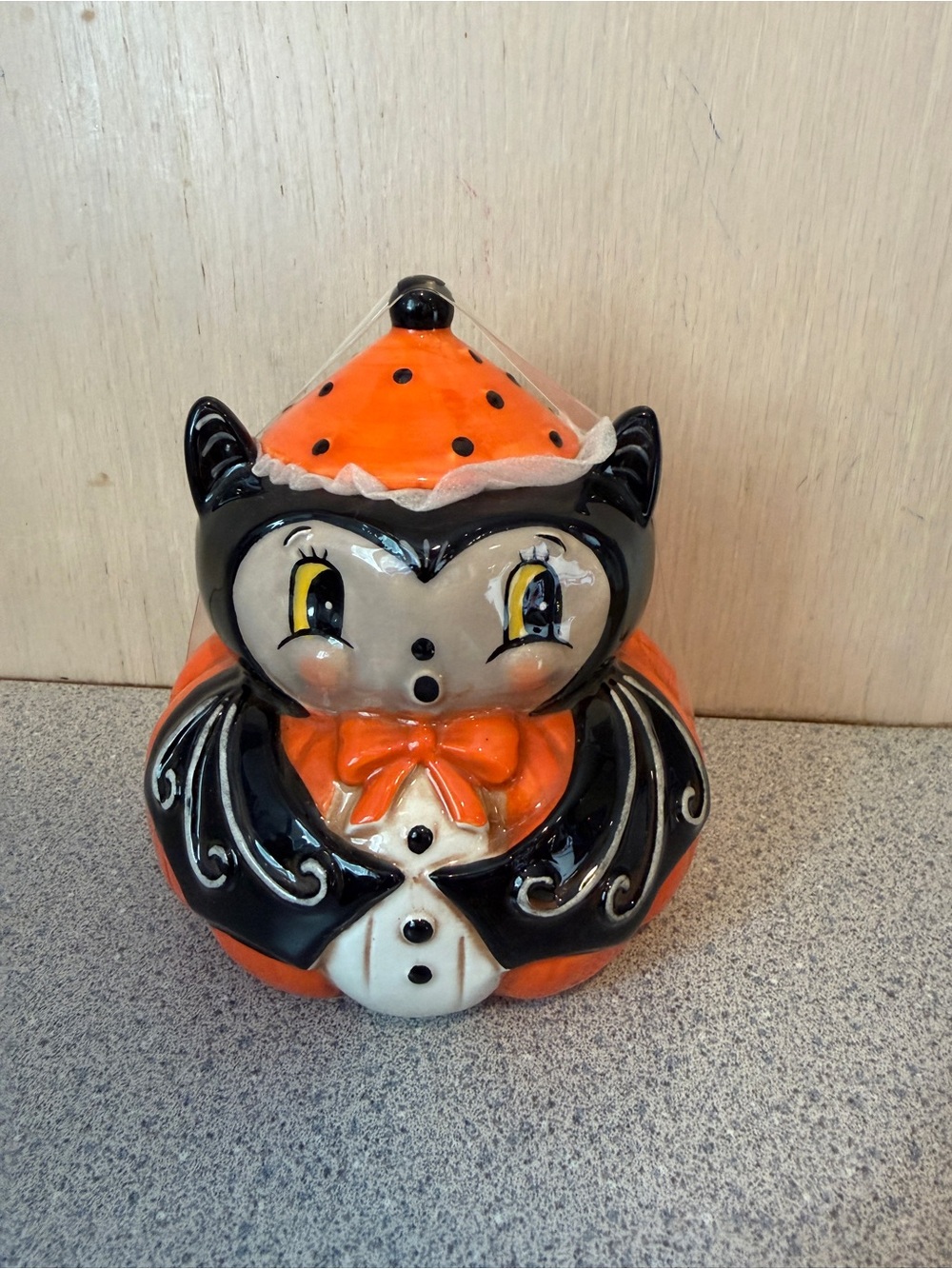 New Johanna Parker Dapper Bat Figural Sugar Bowl Canister Ceramic Halloween 2026